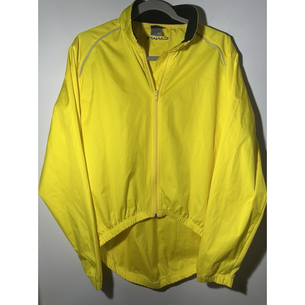 Canari Cycling Jacket Adult Sz. Medium Yellow Full Zip Windbreaker M Pre-Owned‎